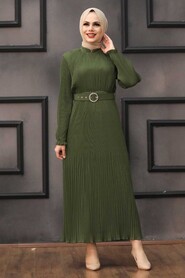 Khaki Hijab Dress 2751HK - 1