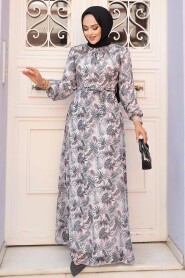 Khaki Hijab Dress 279077HK - 1