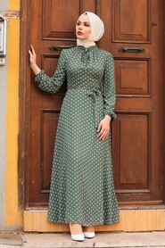 Khaki Hijab Dress 27909HK - 1