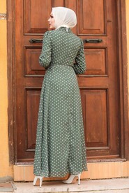Khaki Hijab Dress 27909HK - 2