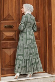 Khaki Hijab Dress 2831HK - 2