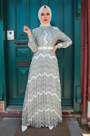Khaki Hijab Dress 2851HK - 1