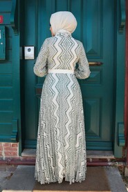 Khaki Hijab Dress 2851HK - 2