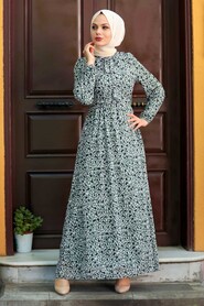 Khaki Hijab Dress 3050HK - 1