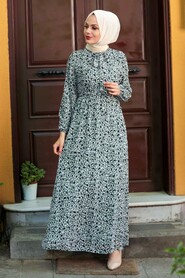 Khaki Hijab Dress 3050HK - 2