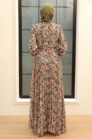 Khaki Hijab Dress 33235HK - 4