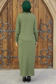 Khaki Hijab Dress 34281HK - 4