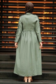 Khaki Hijab Dress 3434HK - 2