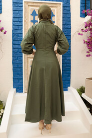 Khaki Hijab Dress 50091HK - 2