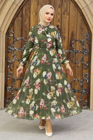 Khaki Hijab Dress 50191HK - 1