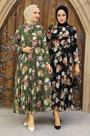 Khaki Hijab Dress 50191HK - 4