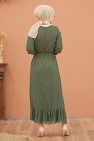 Khaki Hijab Dress 5473HK - 2