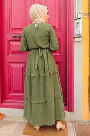 Khaki Hijab Dress 5523HK - 2