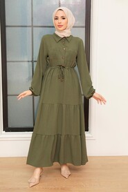 Khaki Hijab Dress 5720HK - 1
