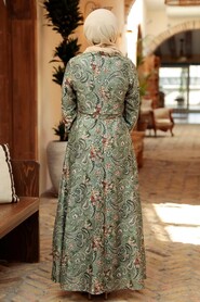 Khaki Hijab Dress 7692HK - 3