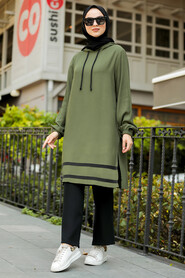 Khaki Hijab Dual Suit Dress 10212HK - 1