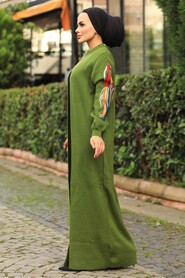 Khaki Hijab Dual Suit Dress 2200HK - 1