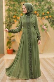  Luxorious Khaki Islamic Clothing Engagement Dress 2760HK - 1
