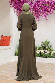  Luxury Khaki Hijab Evening Dress 36030HK - 2