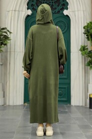 Khaki Hijab Knitwear Dress 33902HK - 2