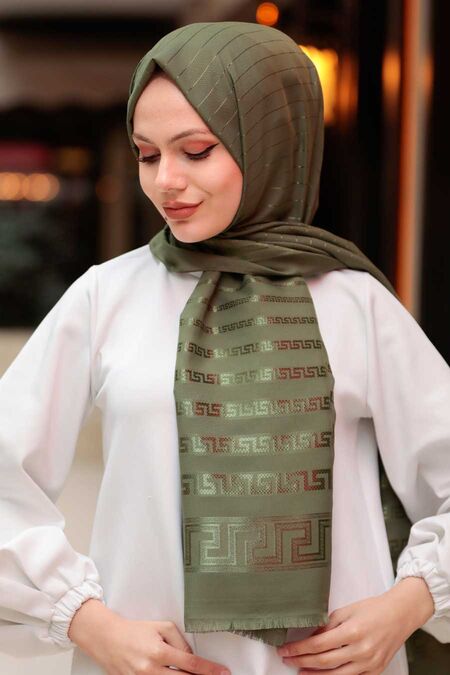 Khaki Hijab Shawl 45912HK - NEVA STYLE
