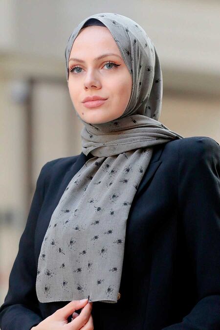 Khaki Hijab Shawl 5096HK - NEVA STYLE