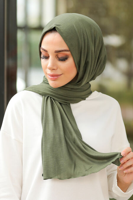Khaki Hijab Shawl 7528HK - NEVA STYLE