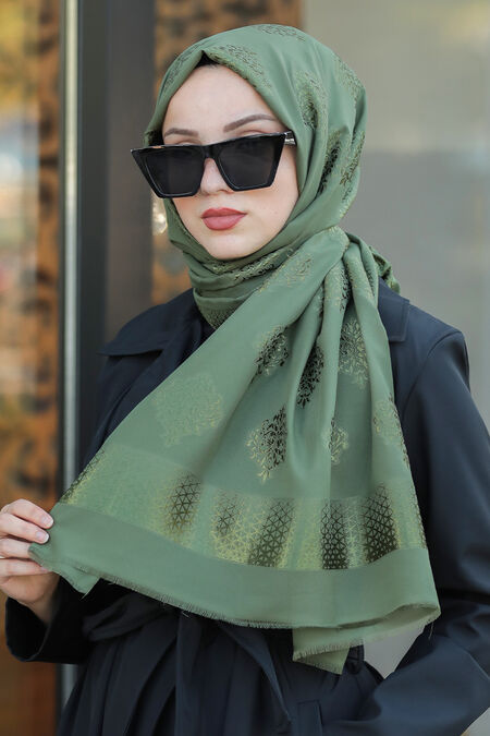 Khaki Hijab Shawl 7531HK - NEVA STYLE
