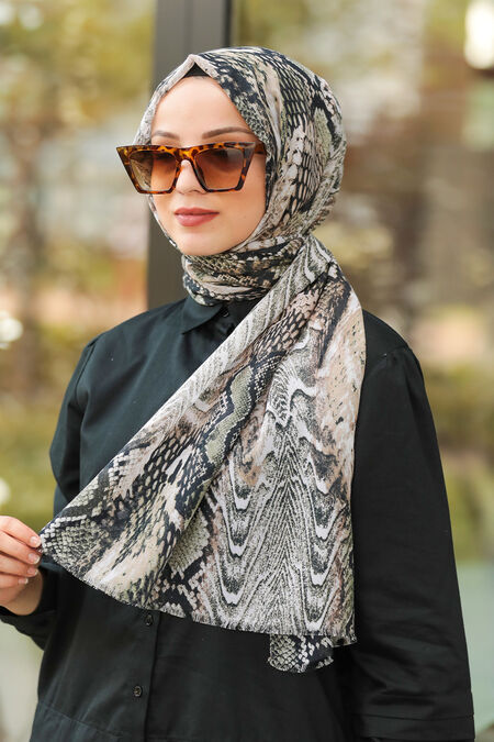 Khaki Hijab Shawl 7537HK - NEVA STYLE