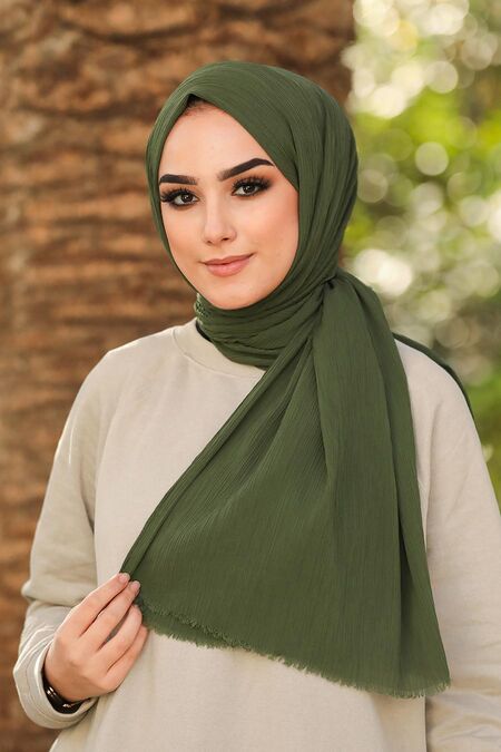 Khaki Hijab Shawl 7571HK - NEVA STYLE