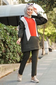 Khaki Hijab Suit 13023HK - 2