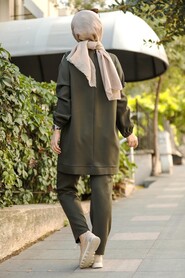 Khaki Hijab Suit 13023HK - 1