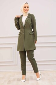 Khaki Hijab Suit Dress 5536HK - 2