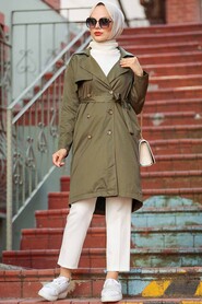 Khaki Hijab Trenchcoat 263HK - 4