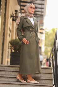 Khaki Hijab Trenchcoat 5571HK - 4