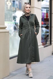 Khaki Hijab Trenchcoat 8895HK - 2