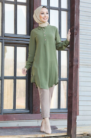 Khaki Hijab Tunic 1145HK - 1