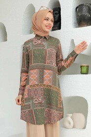 Khaki Hijab Tunic 11561HK - 1