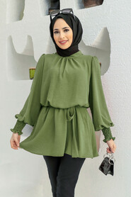Khaki Hijab Tunic 3795HK - NEVA STYLE