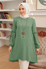 Khaki Hijab Tunic 40661HK - NEVA STYLE