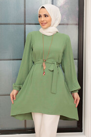Khaki Hijab Tunic 41022HK - NEVA STYLE