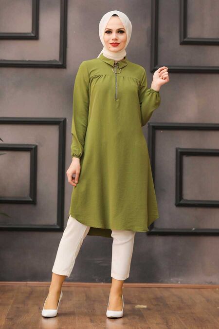 Khaki Hijab Tunic 467HK - NEVA STYLE