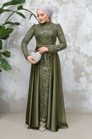 Khaki Modest Bridesmaid Dress 4724HK - 2