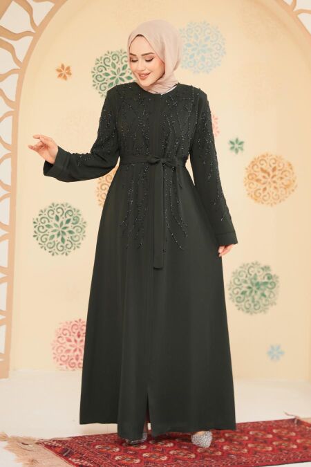Khaki Modest Plus Size Abaya 29102HK - NEVA STYLE