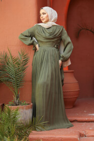 Khaki Modest Prom Dress 44591HK - 3