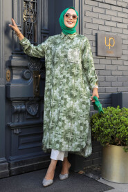 Khaki Modest Top 10539HK 