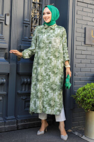 Khaki Modest Top 10539HK - 3