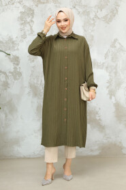 Khaki Modest Top 45071HK - 3