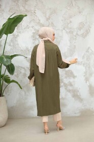 Khaki Modest Top 45071HK - 4