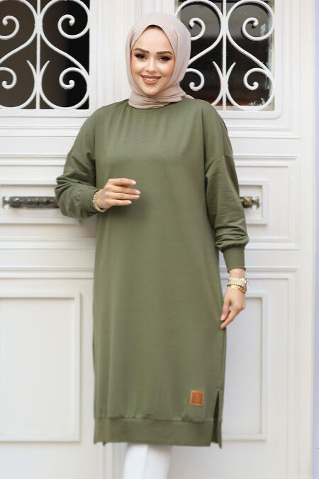 Khaki Modest Tunic 30645HK - NEVA STYLE